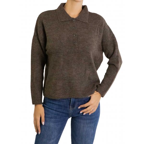 Maglia con colletto e due bottoni tinta unita  Only 